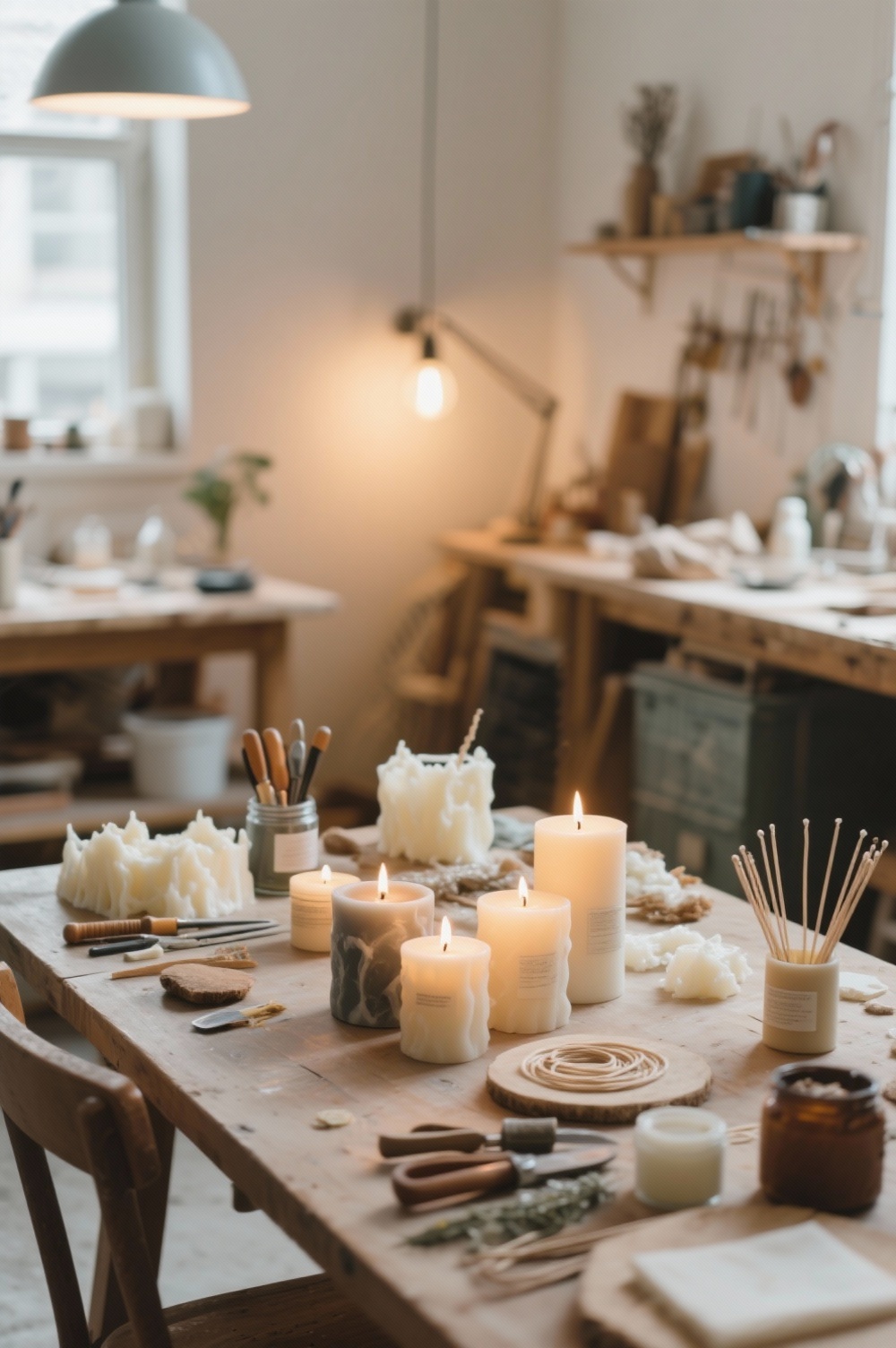 Atelier de fabrication de bougies artisanales