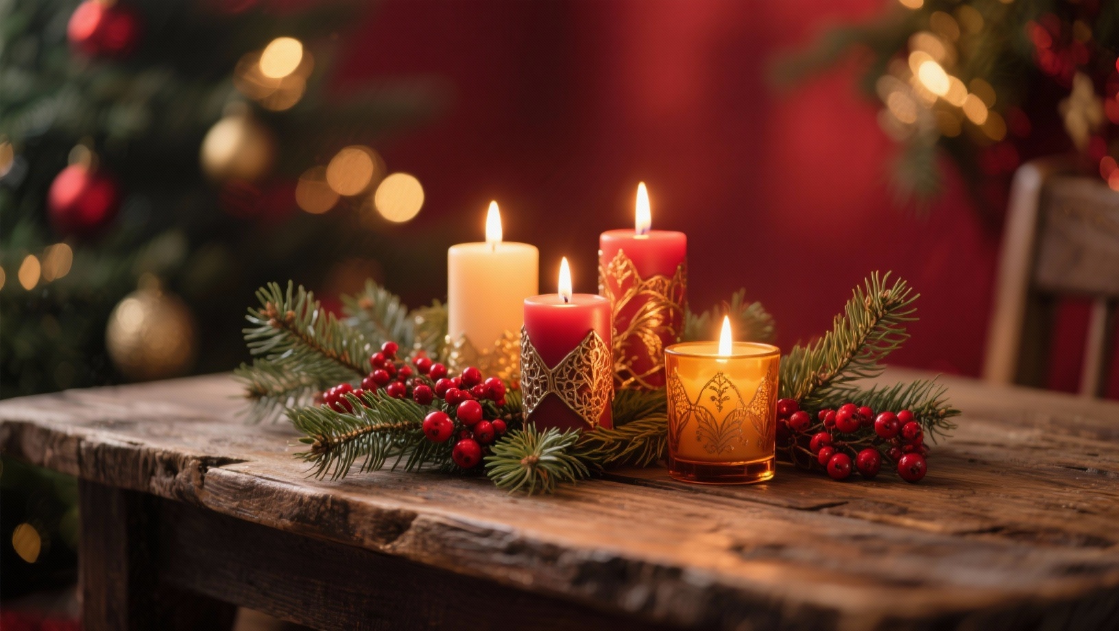 Bougie de Noël Gold - Sapin